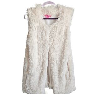 Betsey Johnson Boho Faux Fur Vest‎ Sz Medium